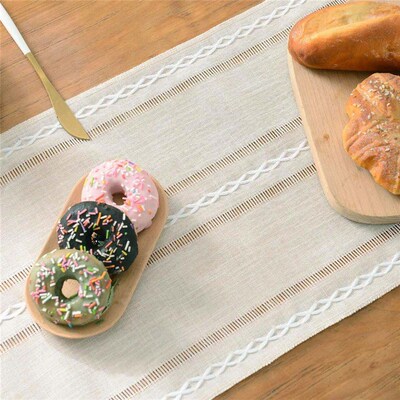 Linen Table Runner Farmhouse Rustic Table Runners with Tasse