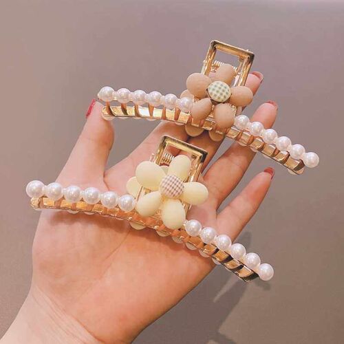 Metal Flower Clip Womens Large Hairpin Back Head Hairpin Ne