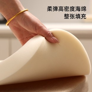 加厚中式红木餐椅垫坐垫家用棉麻马蹄形椅子垫实木餐桌椅垫中古风