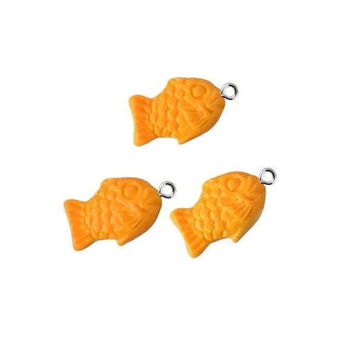 10pcs Cute Fish Biscuit Charms Animal Resin Pendant For Jewe