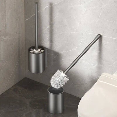 Bathroom Toilet Brush Holder Cleaning Tools Space Aluminum W
