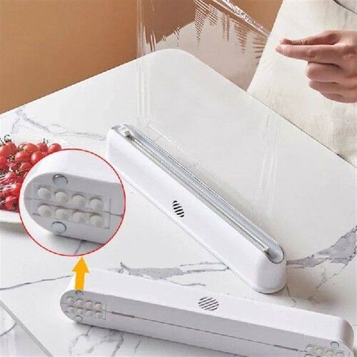 38cm Punch-free Fixing Food Wrap Dispenser Cutter Plastic