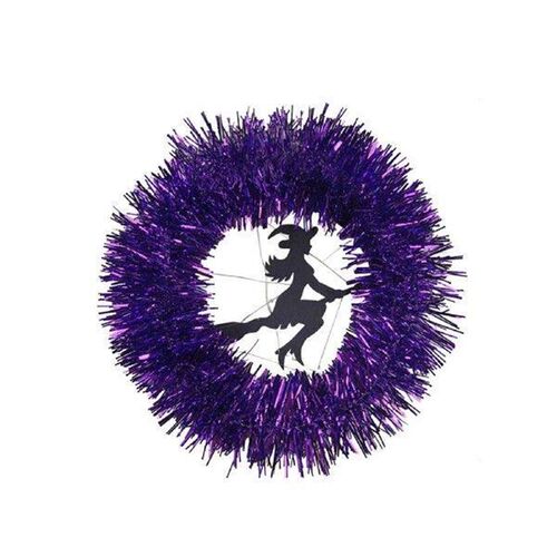 Halloween Witch Wreath 12 Inch Wreath Purple Led