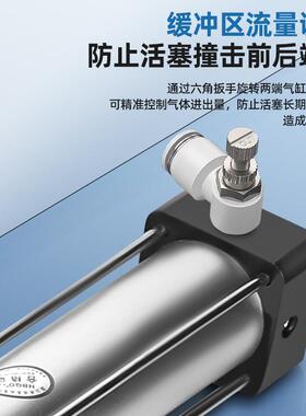 S0C气缸100小型气动1060气缸配件大全2长行程SC125*16汽缸大推大