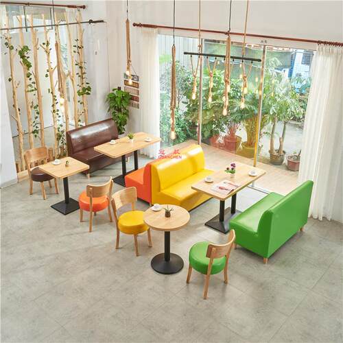 网红奶茶店椅组合575简约啡西餐咖厅甜品座汉堡烘焙店卡沙发桌实