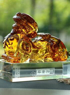 新品汽车摆璃17362件内招财琉汽车摆貔貅摆件车载玉石车件载饰用