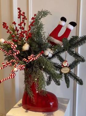 网红新年居家红色鞋子装饰花瓶结婚庆典乔迁新居新款客厅摆件饰品