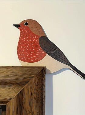 北欧创意木质小鸟门框门角装饰门顶装饰窗户室内墙面摆件背景壁饰