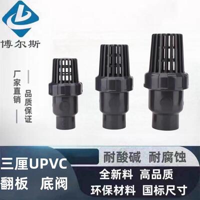 SANKING三厘UPVC翻板底阀 耐酸碱底阀 水泵抽水过滤阀 单向止回阀