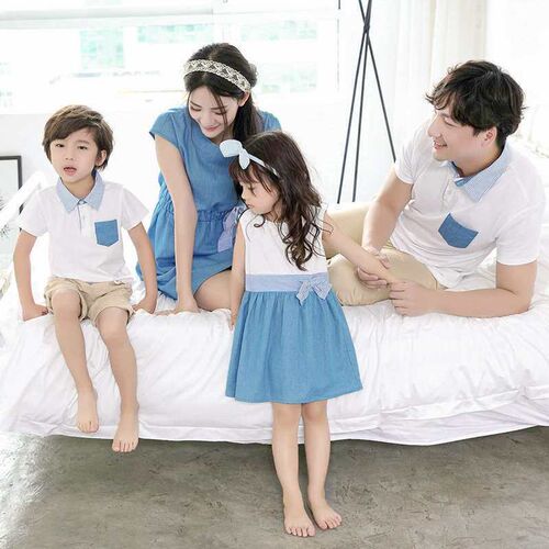 Family of Three Parent-Child Suit Summer Family Suit New Fou
