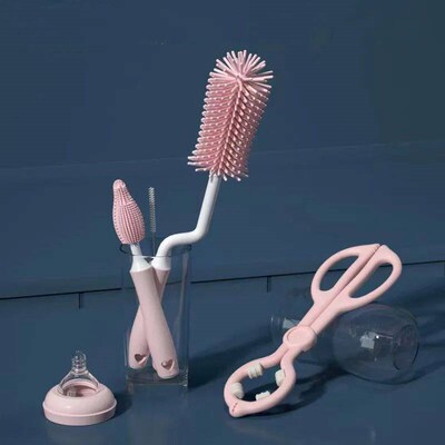 Silicone Bottle Cleaning Brush Baby Pacifier Straw Scrubber