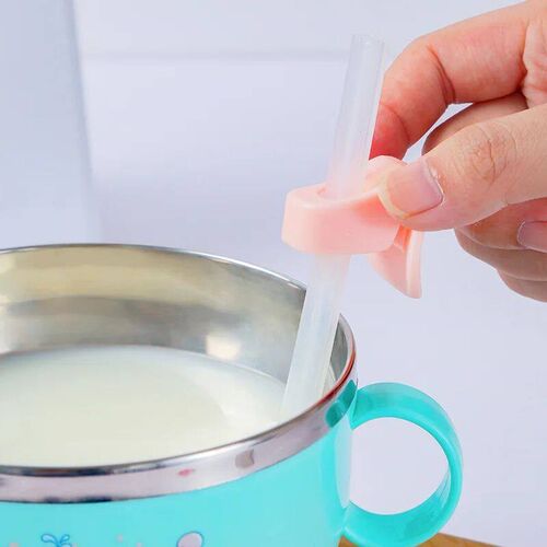 10.2cm Drinking Straw Clip Support Holder Baby Feeding Soup