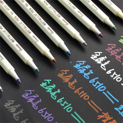 10pcs Metallic Color Set Mark Pen Waterproof Permanent Oil B