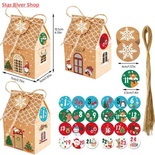 Christmas Gingerbread House Candy Box Kraft Paper Packaging