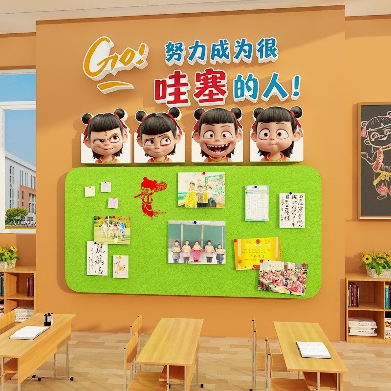 毛毡公告栏办室氛围布置哪吒励志海报墙贴装饰司企业主题文化照片,家居饰品,软装墙贴,淘宝优惠券,粉丝福利购,淘宝优惠卷