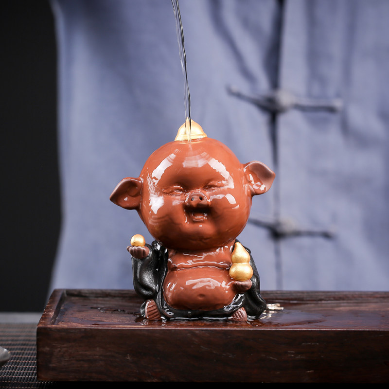 可爱吉祥五福猪紫砂摆件家居客厅茶桌可养精品茶玩茶宠摆设装饰品,家居饰品,装饰摆件,淘宝优惠券,粉丝福利购,淘宝优惠卷