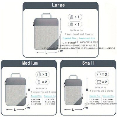 3-Piece Compression Packing Cube Set - Super-Efficient