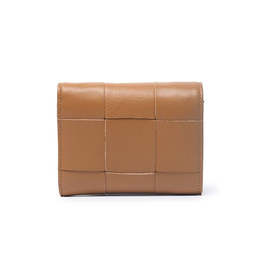 Sheepskin Small Wallet Womens Short Tri-fold Wallet Genuine