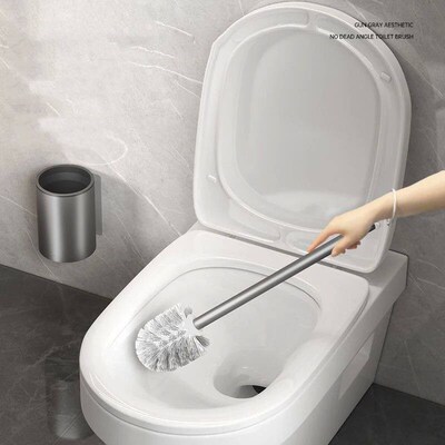 Bathroom Toilet Brush Holder Cleaning Tools Space Aluminum W