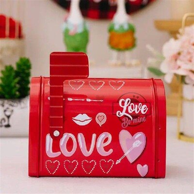Valentine Tin Mailbox Valentine Ornament Toy Mailbox Play