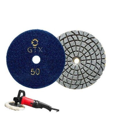 2 Pcs 100mm/4inch Diamond Polishing Pad 50-500 Grit