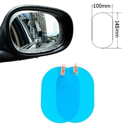 2 Pcs Car Rainproof Clear Film Rearview Mirror Protective An