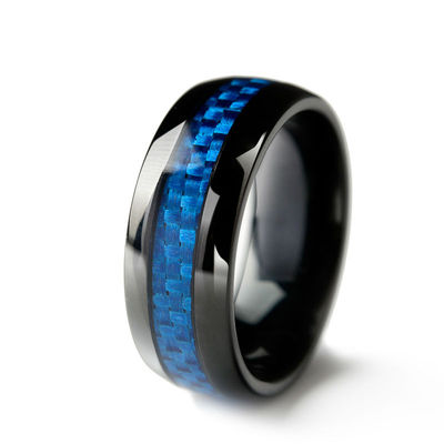New Arrival Casual 8mm Width Dome Mens Black Tungsten Rings