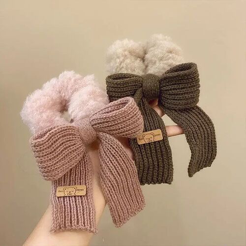 New Autumn/Winter Solid Lamb Wool Bowel Hair Rings Knitted W