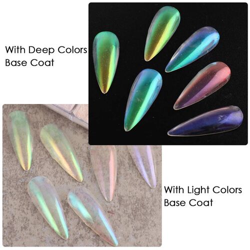Chrome Nail Powder Metallic Mirror Effect Aurora Magic Pearl
