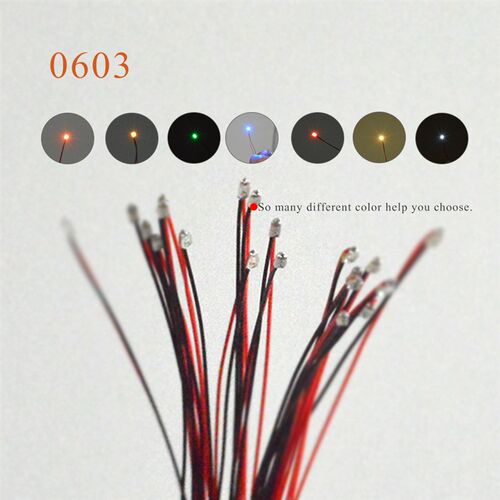 Wired SMD 0603 3V/12V Led Lamp Models Pre-soldered Micro Lit