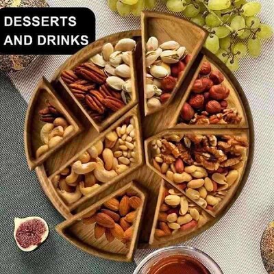 Round Wooden Serving Tray Desserts Table Tray Round Wooden