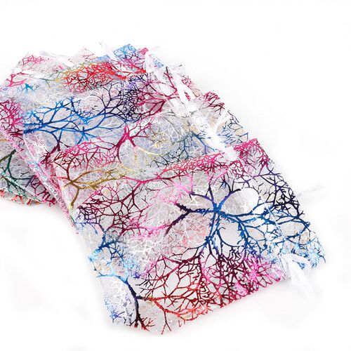 Wholesale 10/20/50Pcs 4 Sizes Drawstring Organza Bags White&