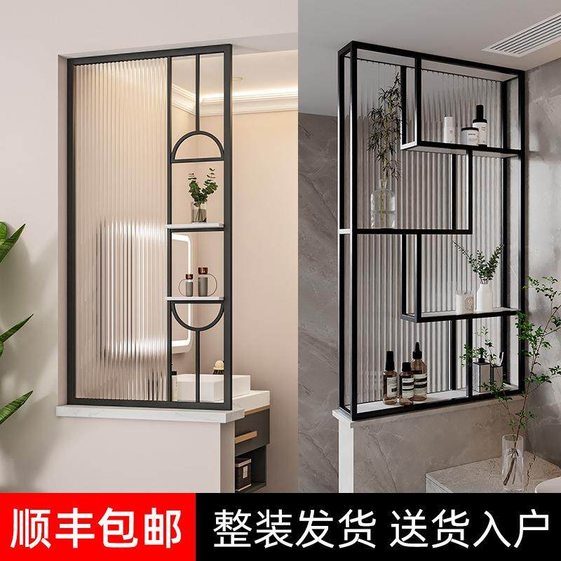简约半墙置物隔断玻璃屏风入户玄关卫生间洗手台装饰客厅餐厅遮挡,鲜花速递/花卉仿真/绿植园艺,割草机/草坪机,淘宝优惠券,粉丝福利购,淘宝优惠卷