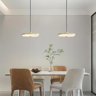 全光谱圆形飞碟吊灯餐厅灯北欧奶油风床头灯创意餐桌吧台单头中山