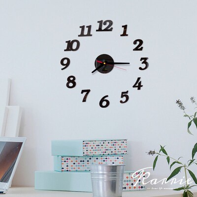 One Set DIY Creative Digital Acrylic Wall Clock Frameless Mi