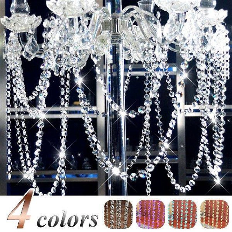 1m Home Crystal Clear Acrylic Bead Garland Chandelier