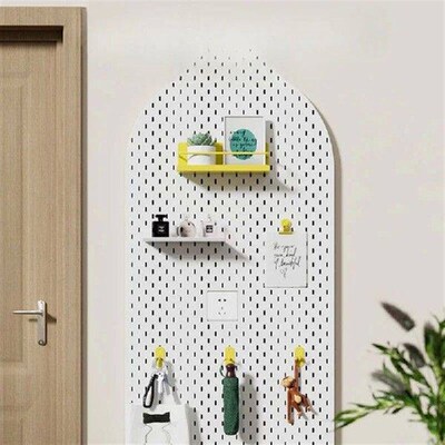 Decorative Metal Wall Storage Curved Hole Plate Organizer