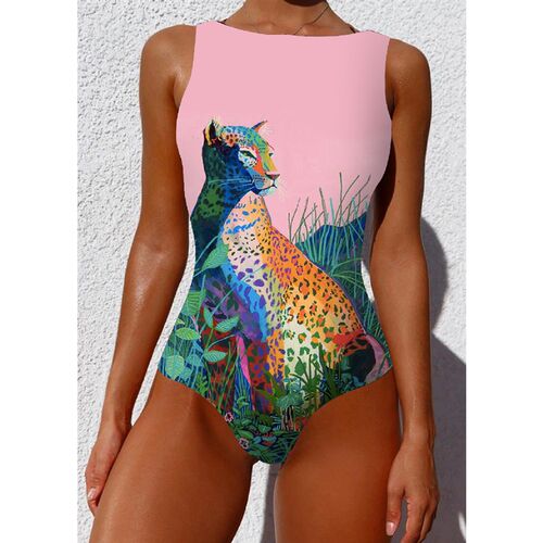 Print One Piece Swimsuit 2023 New Push Up Swimwear Women Vin