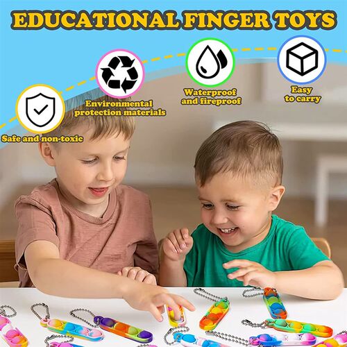 30/80Pcs Mini Pop Keychain Fidget Toys Push Pop Bulk Keychai