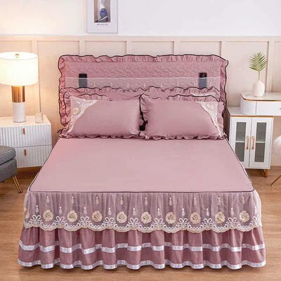 Bed Sheet Single-Piece Bed Skirt Princess Lace Bedspread Bed