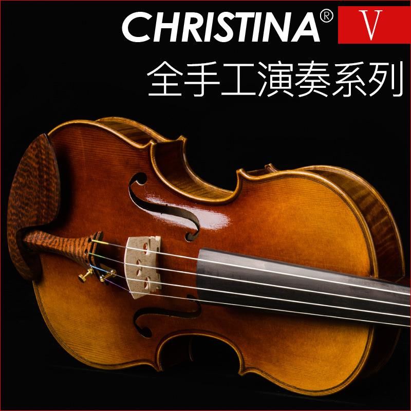 意大利christina演奏级独板手工进口专业成人儿童V10实木小提琴