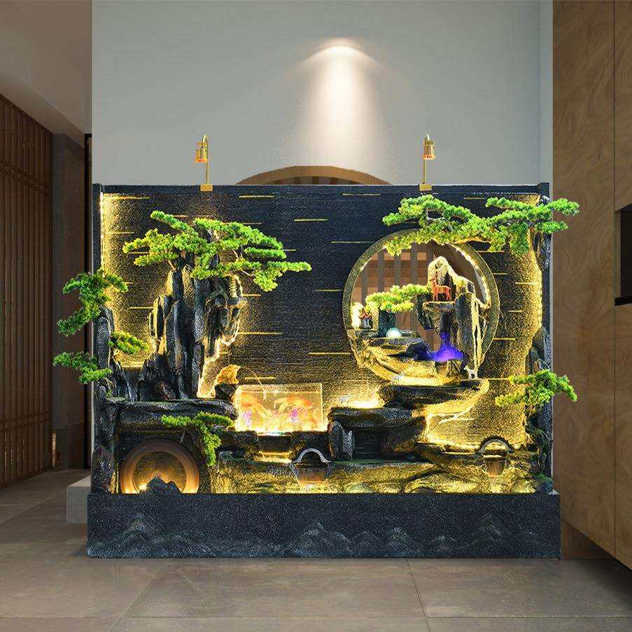 公司酒店大厅水幕墙假山流水喷泉办公室屏风庭院鱼缸造景观摆件,鲜花速递/花卉仿真/绿植园艺,割草机/草坪机,淘宝优惠券,粉丝福利购,淘宝优惠卷