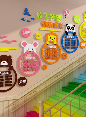 幼儿园环创主题墙成品楼梯走廊环境布置材料早教托管班墙面装饰画