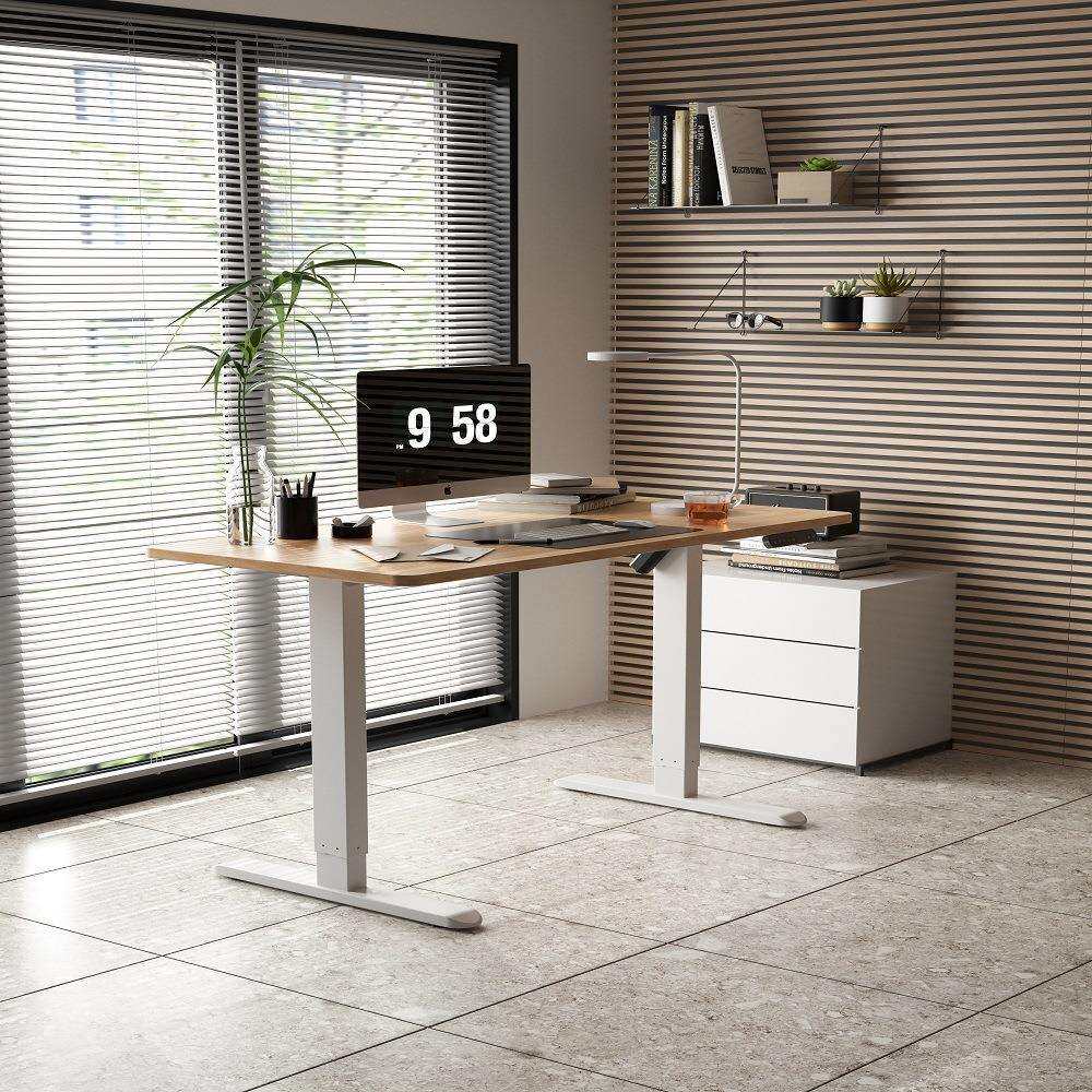 电动升降桌家用电脑办公桌子智能可移动书桌实木升降桌