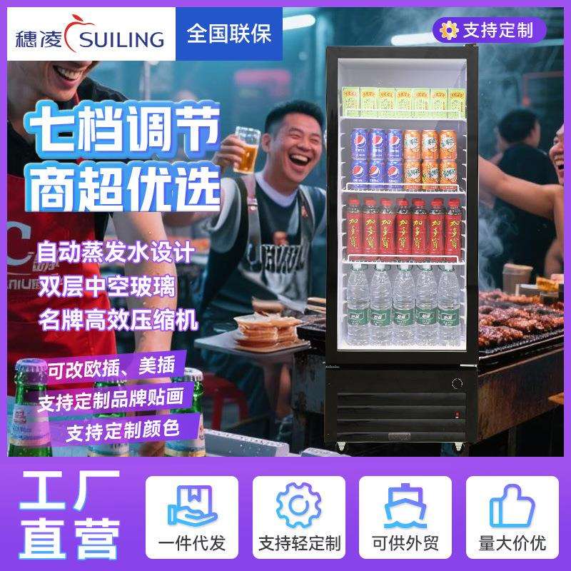 穗凌冰柜立式冷藏无灯箱单门保鲜展示柜冰箱饮料柜商用冷柜冰箱