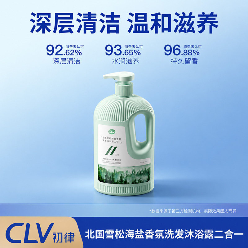 初律硫磺氨基酸洗发沐浴露二合一温和舒缓保湿清爽控油持久留香