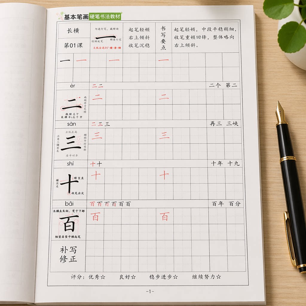 基本笔画入门练字帖小学生硬笔书法楷书专项练习基础教程机构教材