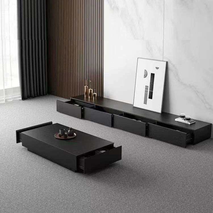 电视柜茶几现代意式黑色木质家用客厅小户型茶几电视柜落地柜组合,3C数码配件,其它配件,淘宝优惠券,粉丝福利购,淘宝优惠卷