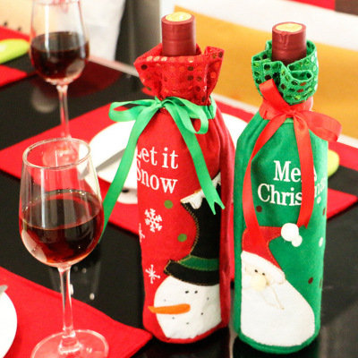 2021 Christmas decoration wine bottle set gift bag old man