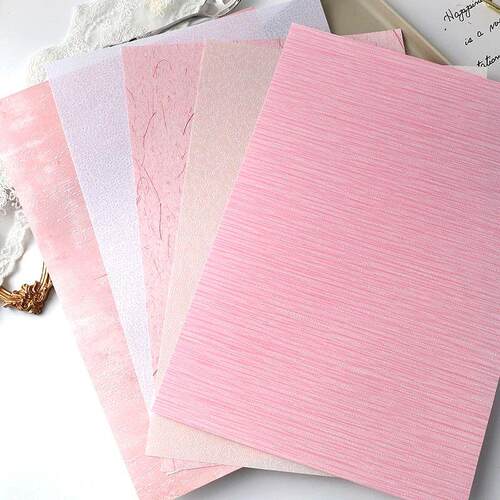 10sheets A5 Sakura Pink Texture Hand Craft  Creation Materia